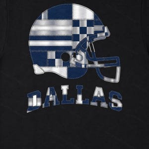 Dallas Patchwork Helmet PNG, Retro Sublimation File, Fan Shirt Clipart, Instant Download image 6