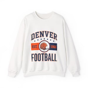 Sudadera con escudo vintage de Denver / Gráfico para aficionados al fútbol americano / Sudadera unisex imagen 1