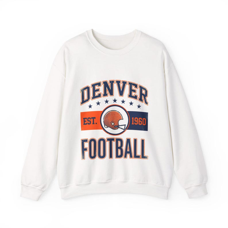 Sudadera con escudo vintage de Denver / Gráfico para aficionados al fútbol americano / Sudadera unisex imagen 1