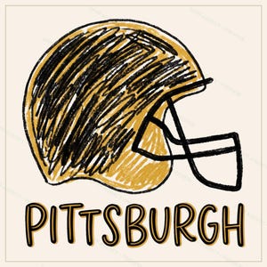 Pack de sublimation pour l'équipe de football américain de Pittsburgh : 8 motifs de casques au format PNG, clipart pour t-shirts de match, téléchargement numérique image 7