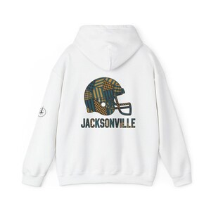 Jacksonville Jaguars Patchwork Helmet Game Day Hoodie, Unisex Football Sweatshirt, Cozy Fall Pullover image 5
