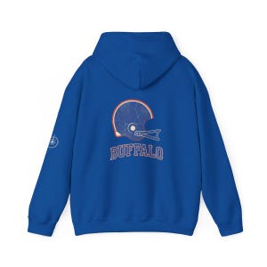 Buffalo Vintage Varsity Helmet Game Day Hoodie, Unisex Football Sweatshirt, Cozy Fall Pullover image 7