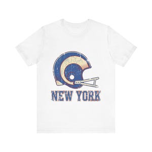 New Yorker Vintage-Football-Shirt mit blau-rotem Collegehelm-Motiv, Vintage-Spieltagsshirt, Sportbekleidung, tolles Geschenk Bild 1
