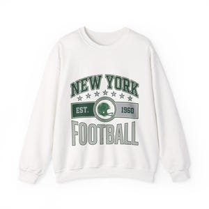 NY Jets Vintage Crest Sweatshirt | Football Fan Graphic | Unisex Sweatshirt image 1