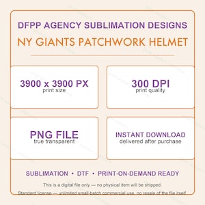 New Yorker Patchwork-Helm (Blau & Rot) als PNG-Datei, Football-Sublimationsdruck, Spieltags-Shirt, digitaler Download Bild 6