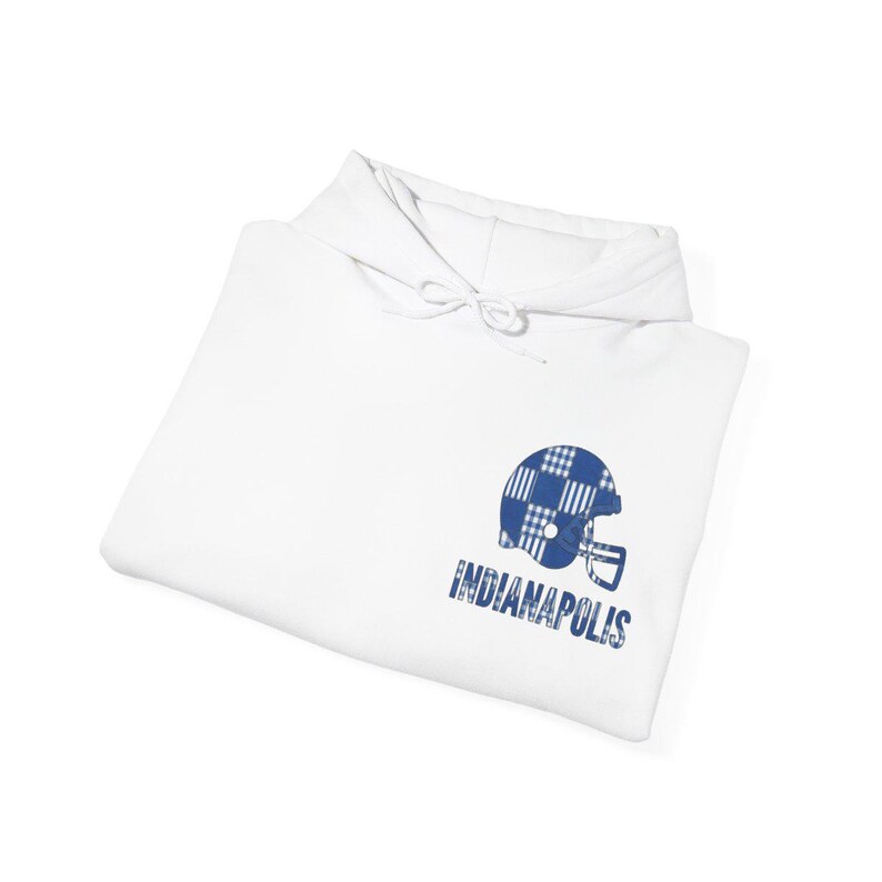Indianapolis Colts Football Patchwork-Helm-Kapuzenpullover, Spieltags-Hoodie, Fan-Pullover-Geschenk Bild 8