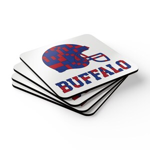 Buffalo Bills Football Helmet Coaster, Cork Drink Coaster, Man Cave Decor, Fan Gift image 5