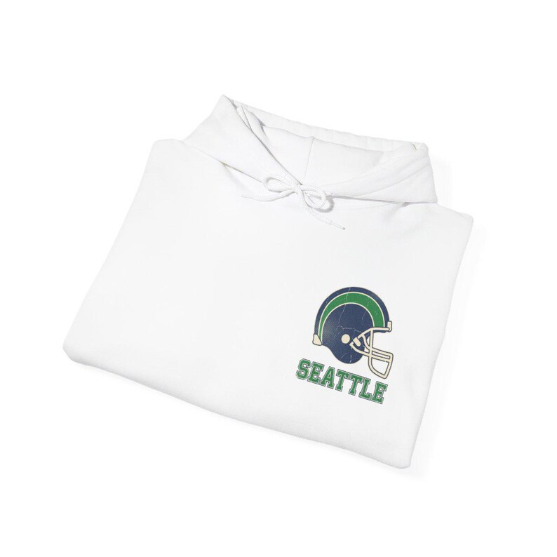 Seattle Football Vintage Varsity Helmet Hooded Sweatshirt, Game Day Hoodie, Fan Pullover Gift image 8