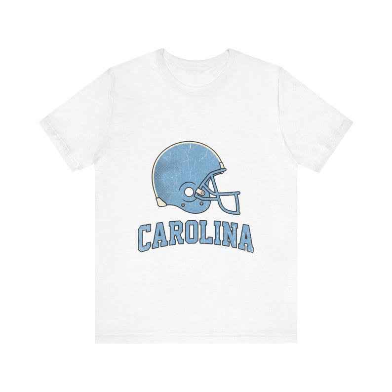 Carolina Panthers Vintage Varsity Helmet Football Tee, Vintage Game Day Shirt, Sports Apparel, Great Gift image 1