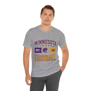 Koszulka z herbem Minnesota Vikings Vintage | Grafika kibica futbolu | Koszulka unisex zdjęcie 8