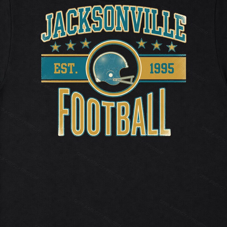 Escudo de fútbol americano vintage de Jacksonville en formato PNG, diseño retro universitario para sublimación, descarga digital. imagen 6
