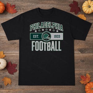 Philadelphia Vintage Crest Football PNG, Retro Varsity Sublimation Design, Digital Download image 3
