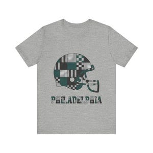 Philadelphia Game Day T-Shirt, Patchwork Helmet Football Fan Tee, Vintage Style Sports Shirt image 2