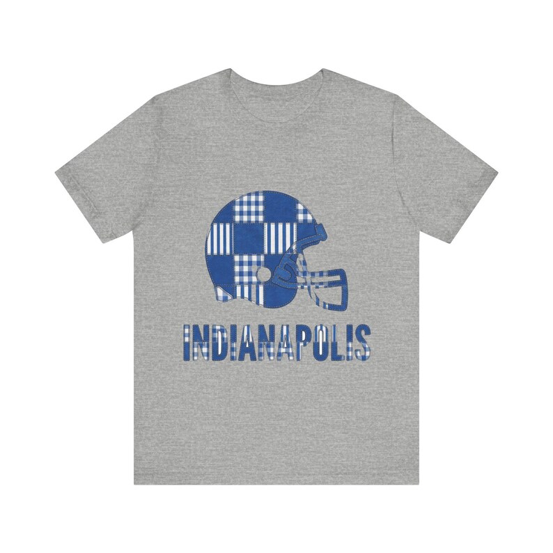 Indianapolis Colts Game Day T-Shirt, Patchwork Helmet Football Fan Tee, Vintage Style Sports Shirt image 2