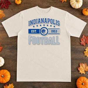 Logo vintage des Colts d'Indianapolis (format PNG), design rétro pour ballon de football américain, téléchargement numérique. image 2