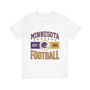 Koszulka z herbem Minnesota Vikings Vintage | Grafika kibica futbolu | Koszulka unisex zdjęcie 1