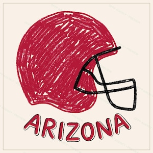 Paquete de imágenes PNG de Arizona Football, 8 diseños de cascos, conjunto de sublimación para el día del partido, descarga digital. imagen 7