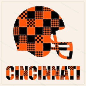 Maglietta da gioco di Cincinnati, maglietta da tifoso di football con casco patchwork, maglietta sportiva in stile vintage immagine 3