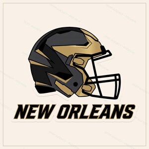 New Orleans Helmet PNG Bundle, 8 Football Fan Styles, Sublimation and DTF Designs, Instant Download image 8