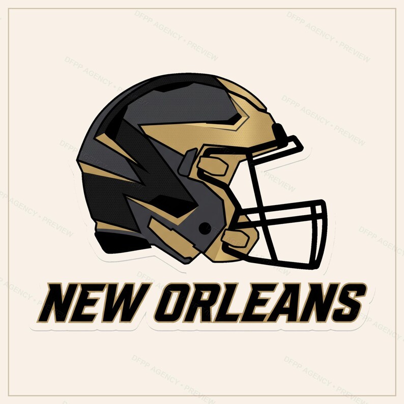 New Orleans Helmet PNG Bundle, 8 Football Fan Styles, Sublimation and DTF Designs, Instant Download image 8