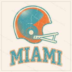 Sublimeringspaket för Miami Football, 8 PNG-hjälmdesigner, Clipart för matchdagströjor, digital nedladdning bild 10