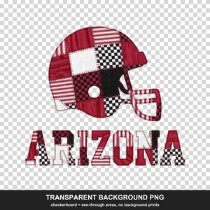 Arizona Patchwork Helmet PNG, Football Fan Sublimation, Shirt Clipart, Digital Download image 2