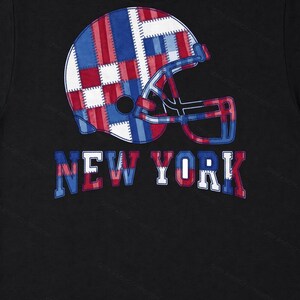New York Giants Game Day T-Shirt, Patchwork Helmet Football Fan Tee, Vintage Style Sports Shirt image 8