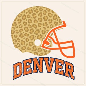 Denver Broncos fotbollssublimeringspaket, 8 PNG-hjälmdesigner, matchdagströja Clipart, digital nedladdning bild 5