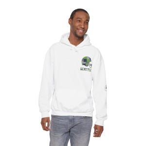 Seattle Football Patchwork-Helm-Kapuzenpullover, Spieltags-Hoodie, Fan-Pullover-Geschenk Bild 2