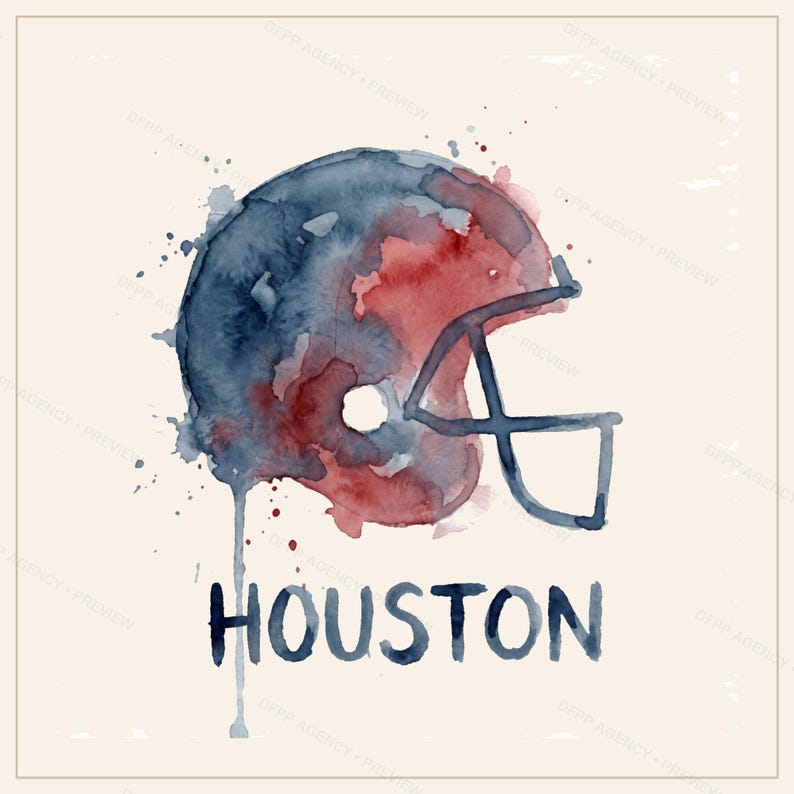 Houston Football PNG-Bundle, 8 Helmdesigns, Sublimationsset für den Spieltag, Digitaler Download Bild 3