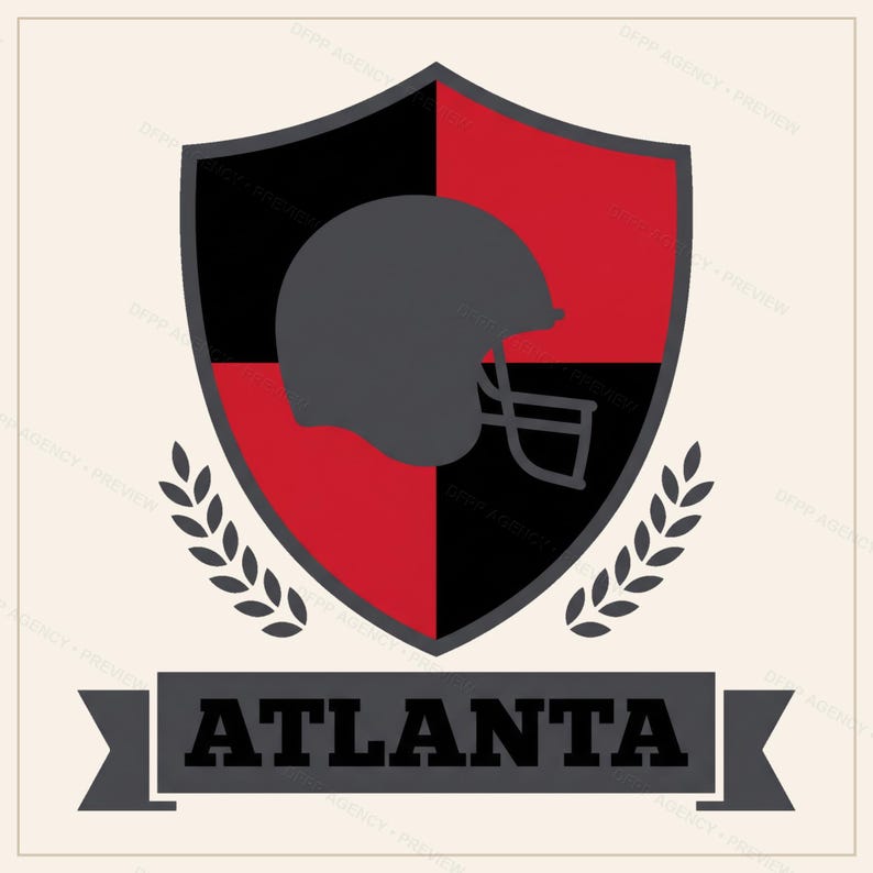 Atlanta hjälm PNG-paket, 8 fotbollsfanstilar, sublimerings- och DTF-designer, omedelbar nedladdning bild 9
