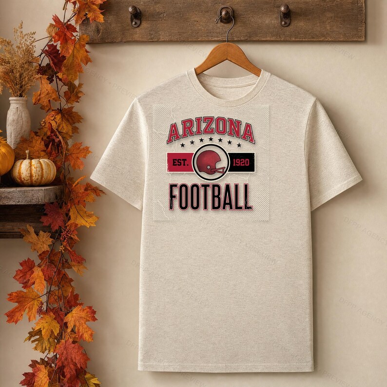 Escudo vintage de los Arizona Cardinals, imagen PNG de fútbol americano, diseño retro universitario para sublimación, descarga digital. imagen 4