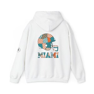 Bluza z kapturem Miami Patchwork Helmet, bluza retro Football, bluza na mecz, bluza z kapturem dla kibica zdjęcie 5