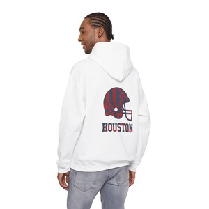 Houston Patchwork-Helm-Spieltags-Hoodie, Unisex-Football-Sweatshirt, kuscheliger Herbstpullover Bild 6