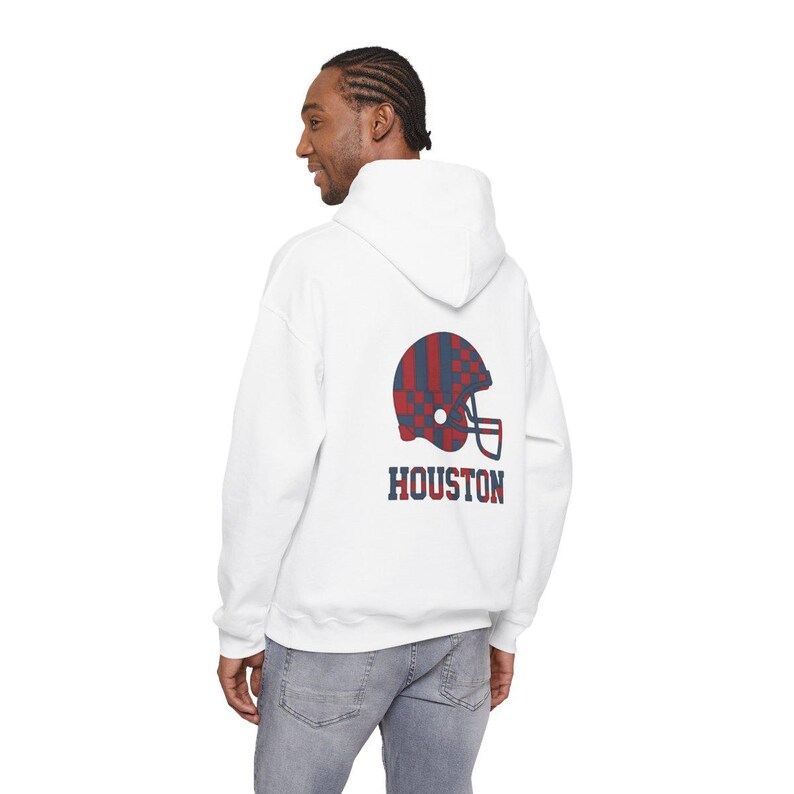 Houston Patchwork-Helm-Spieltags-Hoodie, Unisex-Football-Sweatshirt, kuscheliger Herbstpullover Bild 6