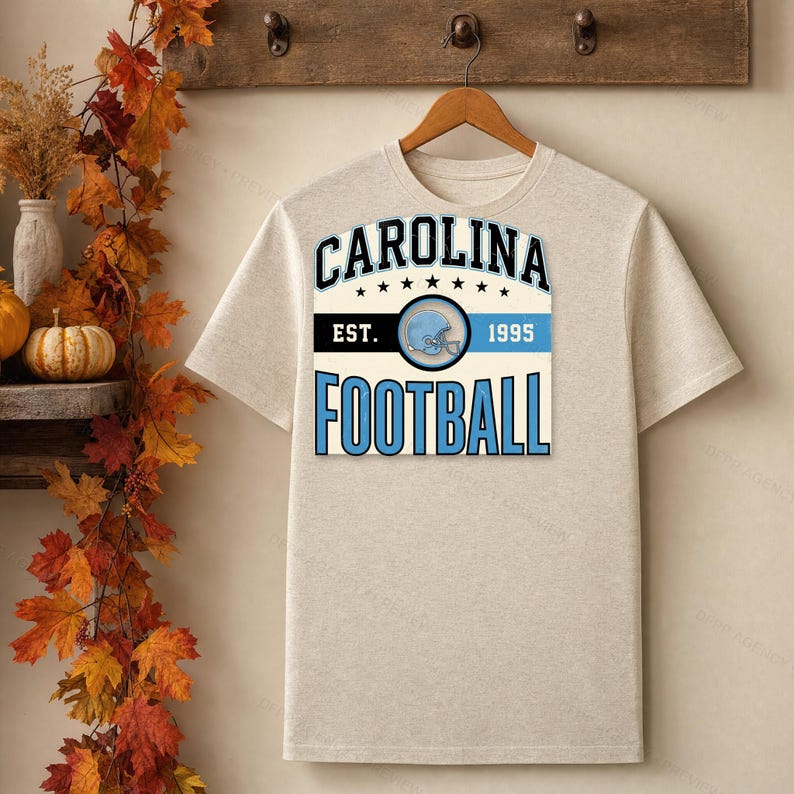 Carolina Vintage Wappen-Football-PNG, Retro-College-Sublimationsdesign, Digitaler Download Bild 4