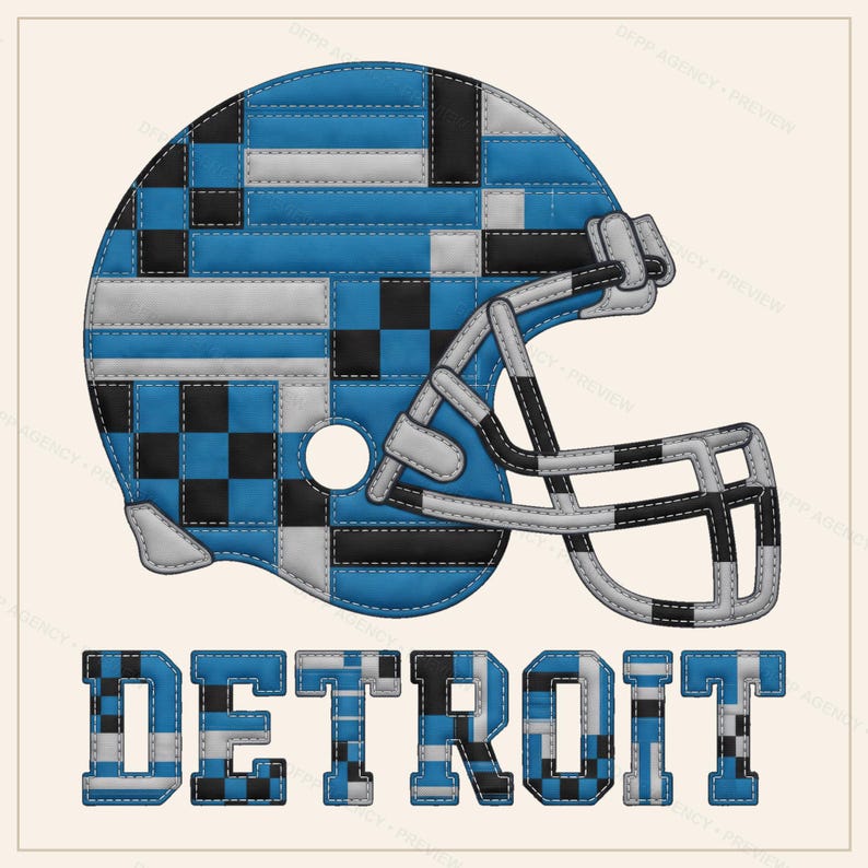 Sweat à capuche Detroit Patchwork Helmet Game Day, sweat-shirt unisexe de football, pull confortable pour l'automne image 9