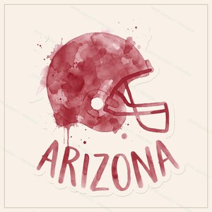 Paquete de imágenes PNG de Arizona Football, 8 diseños de cascos, conjunto de sublimación para el día del partido, descarga digital. imagen 3