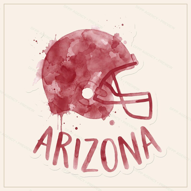 Paquete de imágenes PNG de Arizona Football, 8 diseños de cascos, conjunto de sublimación para el día del partido, descarga digital. imagen 3