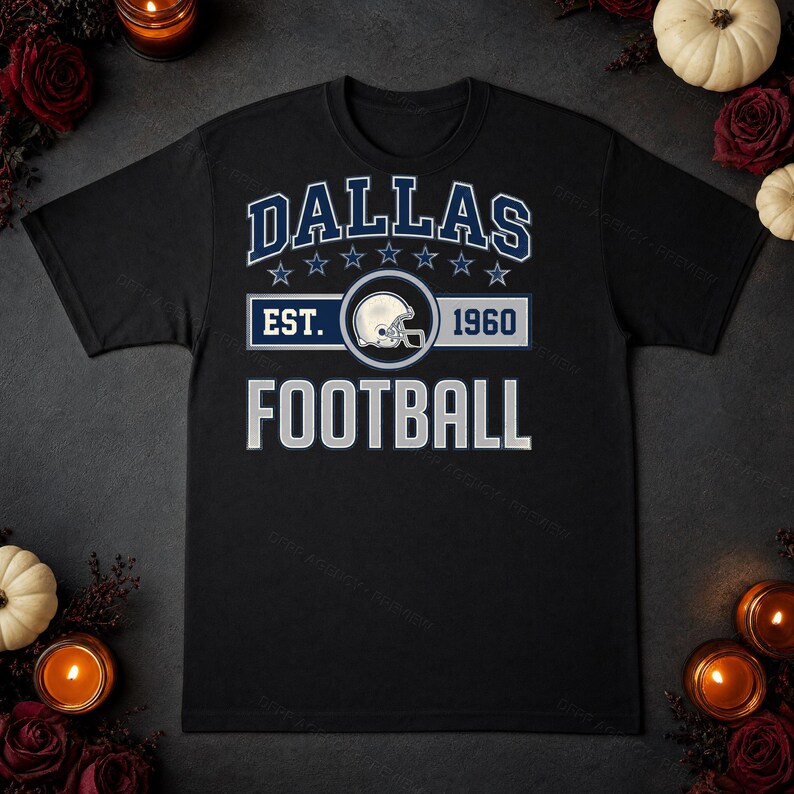 Escudo de fútbol americano vintage de Dallas PNG, diseño retro universitario para sublimación, descarga digital imagen 5