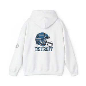 Sweat à capuche Detroit Patchwork Helmet Game Day, sweat-shirt unisexe de football, pull confortable pour l'automne image 5