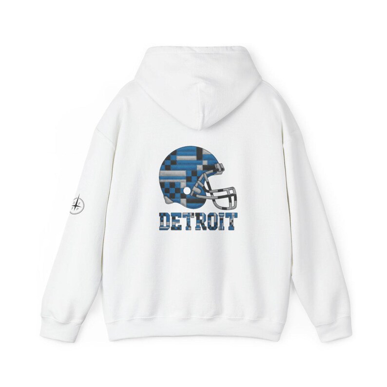 Sweat à capuche Detroit Patchwork Helmet Game Day, sweat-shirt unisexe de football, pull confortable pour l'automne image 5