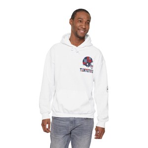 Tennessee Patchwork Helmet Game Day Hoodie, Unisex Football Sweatshirt, Cozy Fall Pullover image 2