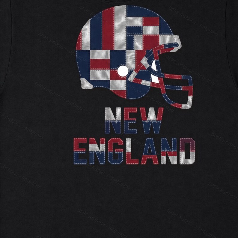 Casco patchwork del New England PNG, sublimazione per tifosi di football, clipart per magliette, download digitale immagine 6