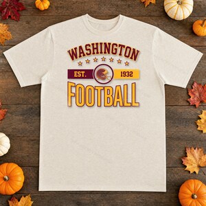 Washington Vintage Wappen Football PNG, Retro-College-Sublimationsdesign, Digitaler Download Bild 2