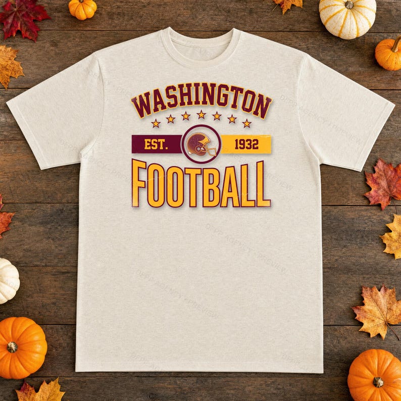Washington Vintage Wappen Football PNG, Retro-College-Sublimationsdesign, Digitaler Download Bild 2