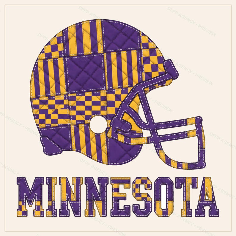 Capacete de patchwork do Minnesota em PNG, arquivo retrô para sublimação, clipart para camiseta de fã, download instantâneo imagem 1