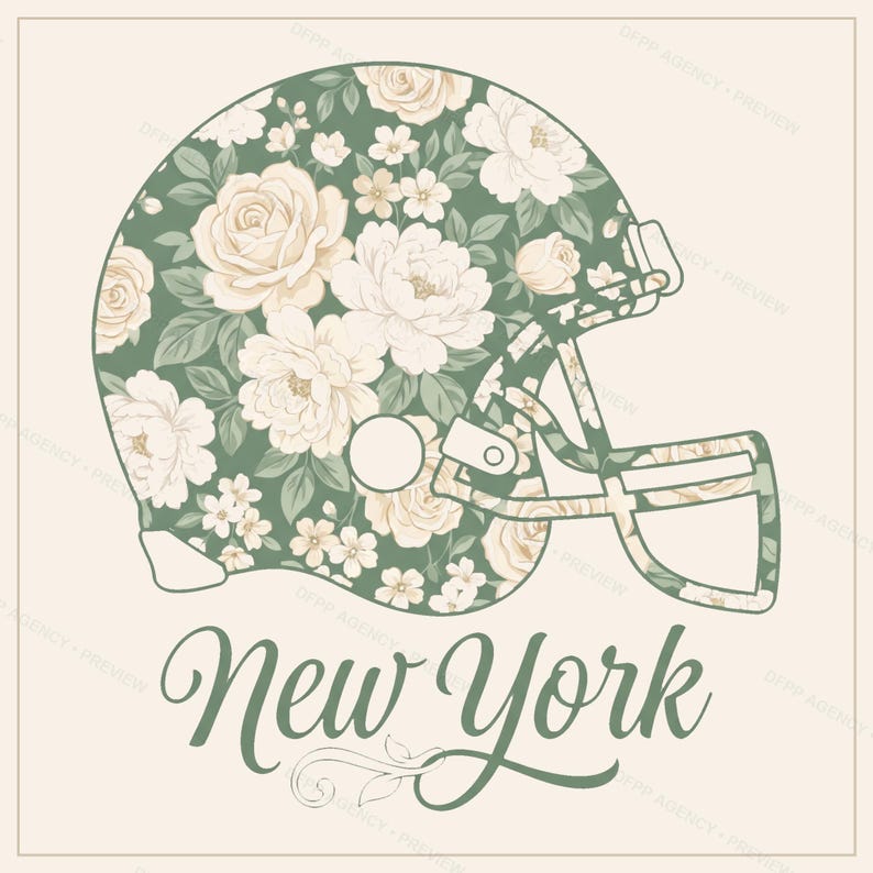 Zestaw do sublimacji New York Green & White Football, 8 wzorów kasków PNG, grafika 3D na koszulce meczowej, pobieranie cyfrowe zdjęcie 4