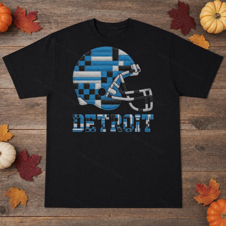 Detroit Patchwork-Helm (PNG), Football-Sublimationsdruck, Spieltags-Shirt, Digitaler Download Bild 3