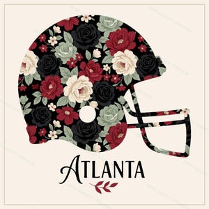 Atlanta hjälm PNG-paket, 8 fotbollsfanstilar, sublimerings- och DTF-designer, omedelbar nedladdning bild 4